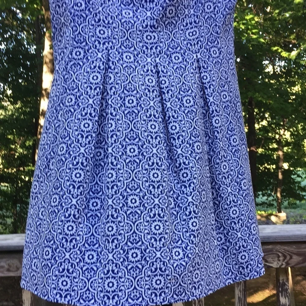 AGB BLUE WHITE CAP SLEEVE DRESS Size 16 EXCELLENT CONDITION PREWORN SO PRETTY